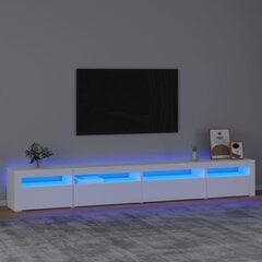 TV skapis ar LED apgaismojumu, balts, 270x35x40cm цена и информация | Тумбы под телевизор | 220.lv