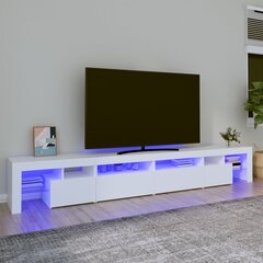 TV skapis ar LED apgaismojumu, balts, 280x36,5x40cm цена и информация | Тумбы под телевизор | 220.lv