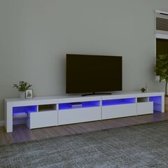 TV skapis ar LED apgaismojumu, balts, 290x36,5x40cm цена и информация | Тумбы под телевизор | 220.lv