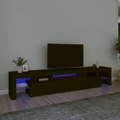 TV skapis ar LED apgaismojumu, melns, 215x36,5x40cm цена и информация | Тумбы под телевизор | 220.lv