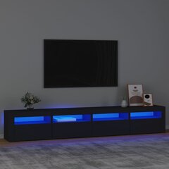 TV skapis ar LED apgaismojumu, melns, 240x35x40cm cena un informācija | TV galdiņi | 220.lv