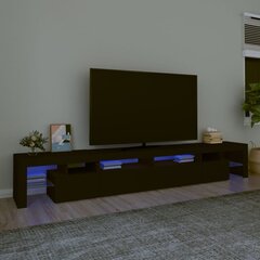 TV skapis ar LED apgaismojumu, melns, 260x36,5x40cm цена и информация | Тумбы под телевизор | 220.lv