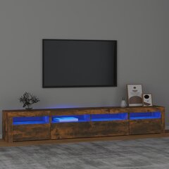 TV skapis ar led, dūmakaina ozola, 240x35x40cm цена и информация | Тумбы под телевизор | 220.lv