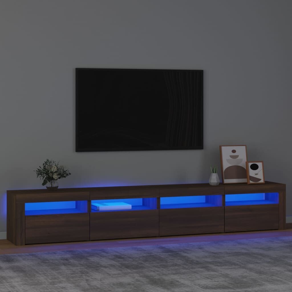 TV skapis ar led, brūns ozols, 240x35x40cm цена и информация | TV galdiņi | 220.lv