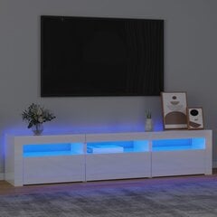 TV skapis ar LED apgaismojumu, balts, 180x35x40cm, spīdīgs cena un informācija | TV galdiņi | 220.lv