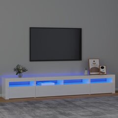 TV skapis ar LED apgaismojumu, balts, 240x35x40cm, spīdīgs cena un informācija | TV galdiņi | 220.lv