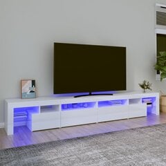 TV skapis ar LED apgaismojumu, balts, 280x36,5x40cm, spīdīgs цена и информация | Тумбы под телевизор | 220.lv