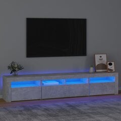 TV skapis ar LED apgaismojumu, betona pelēks, 210x35x40cm цена и информация | Тумбы под телевизор | 220.lv