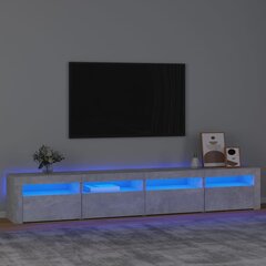 TV skapis ar LED apgaismojumu, betona pelēks, 240x35x40cm цена и информация | Тумбы под телевизор | 220.lv