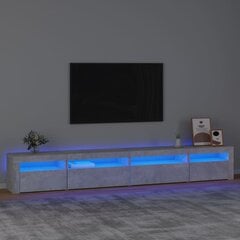 TV skapis ar LED apgaismojumu, betona pelēks, 270x35x40cm цена и информация | Тумбы под телевизор | 220.lv