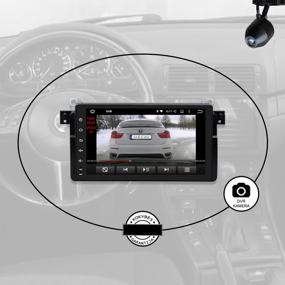 Multivides planšetdators BMW 3 (E46) 1998-06 Android, 9 collu, USB/WiFi/GPS/Bluetooth cena un informācija | Auto magnetolas, multimedija | 220.lv