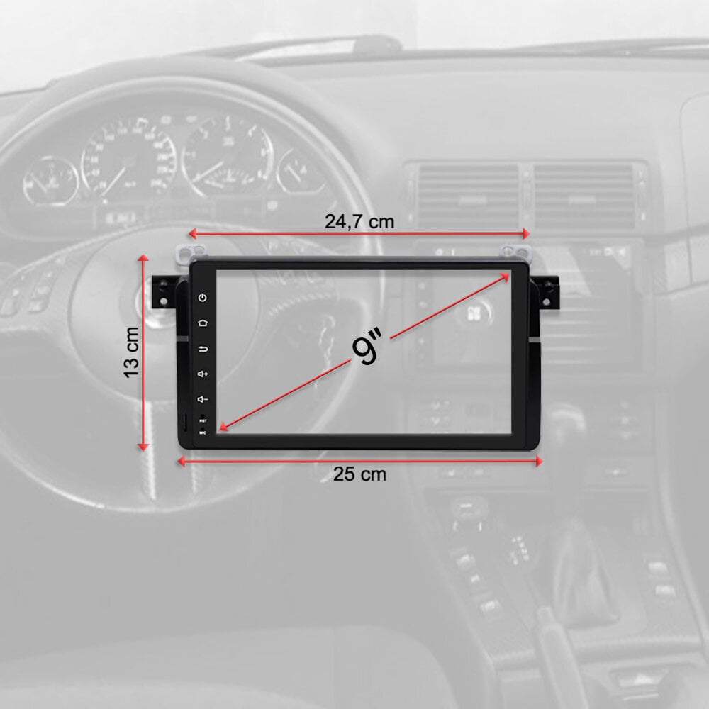 Multivides planšetdators BMW 3 (E46) 1998-06 Android, 9 collu, USB/WiFi/GPS/Bluetooth cena un informācija | Auto magnetolas, multimedija | 220.lv