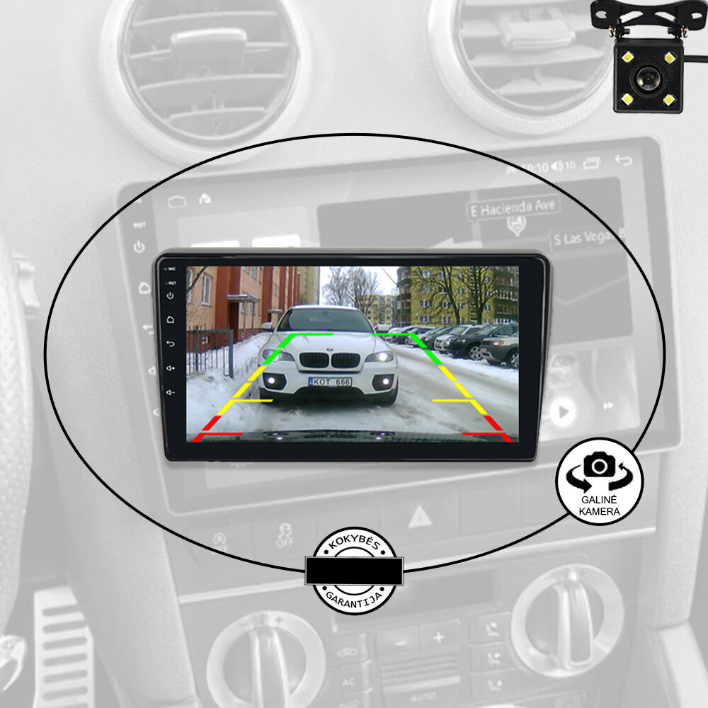 Multivides planšetdators AUDI A3 2003-12 Android, 9 collu, USB/WiFi/GPS/Bluetooth цена и информация | Auto magnetolas, multimedija | 220.lv