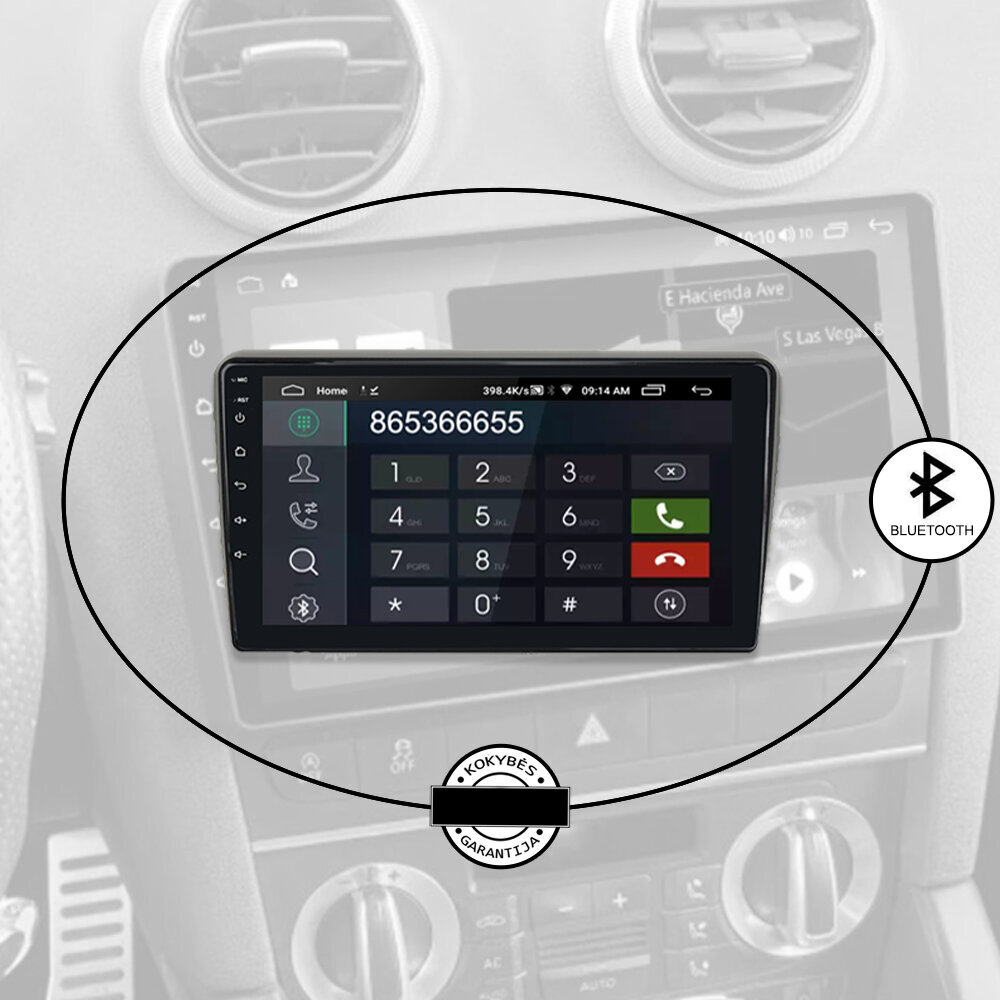 Multivides planšetdators AUDI A3 2003-12 Android, 9 collu, USB/WiFi/GPS/Bluetooth cena un informācija | Auto magnetolas, multimedija | 220.lv