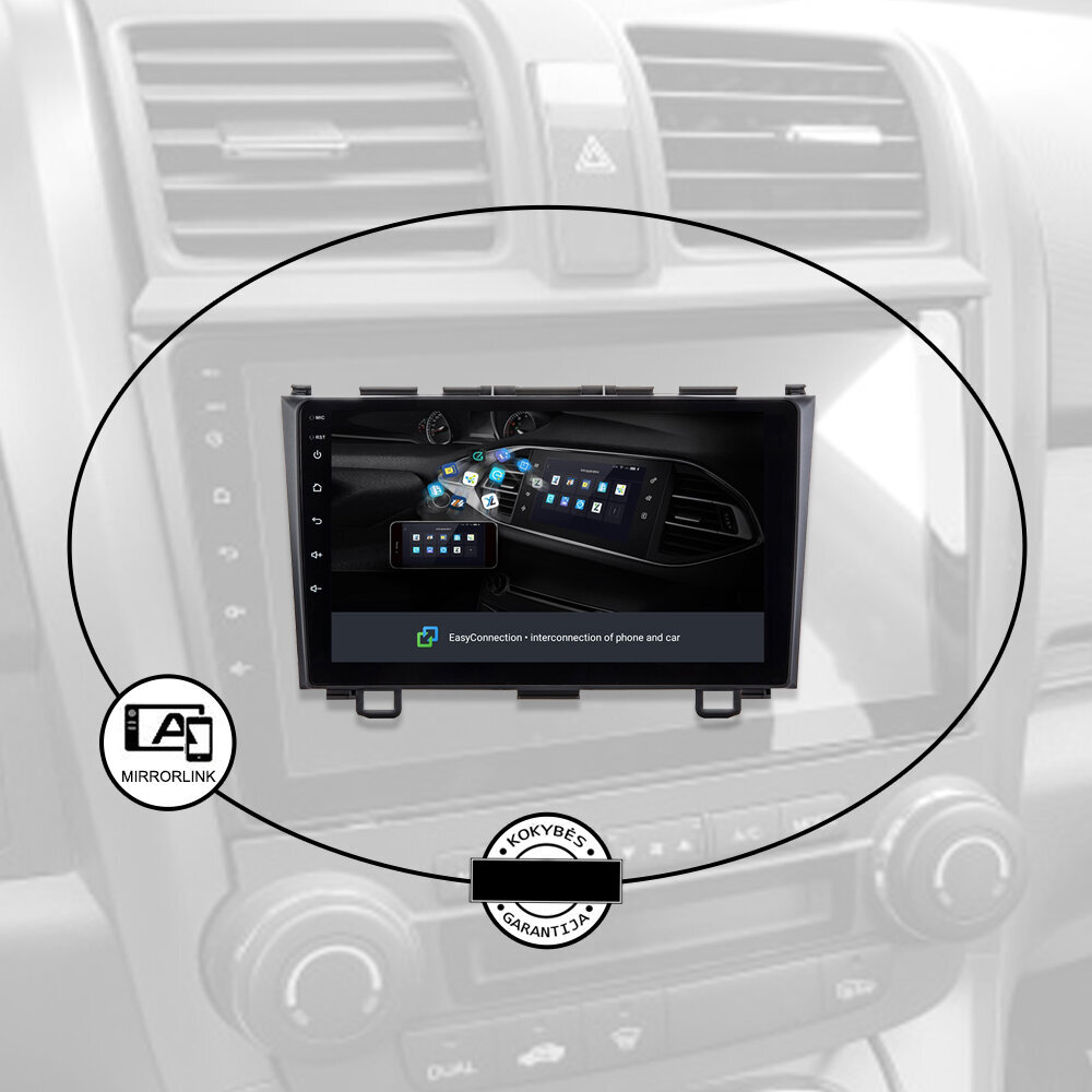 Multivides planšetdators HONDA CRV 2006-11 Android, 9 collu, USB/WiFi/GPS/Bluetooth cena un informācija | Auto magnetolas, multimedija | 220.lv