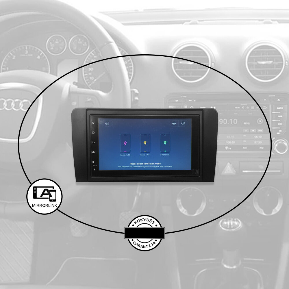 Universāls auto multimediju planšetdators 2DIN Android GPS/WIFI/Bluetooth, 7 collas cena un informācija | Auto magnetolas, multimedija | 220.lv