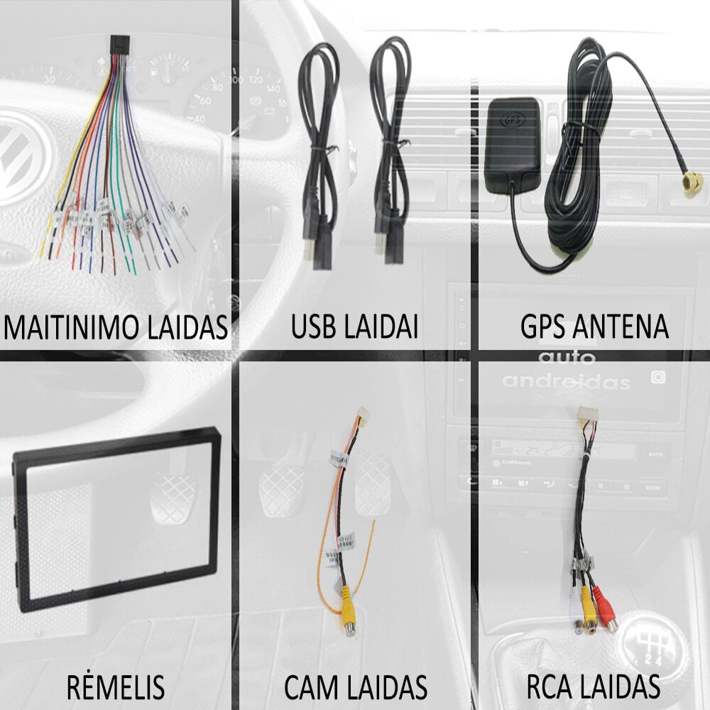 Universāls auto multimediju planšetdators 2DIN Android GPS/WIFI/Bluetooth, 7 collas cena un informācija | Auto magnetolas, multimedija | 220.lv