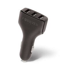 Forever CC-05 car charger 3x USB 4.8A black cena un informācija | Lādētāji un adapteri | 220.lv