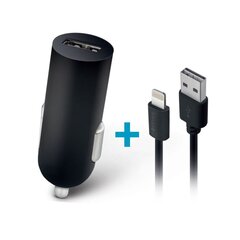 Forever M02 car charger 1x USB 1A black + Lightning cable цена и информация | Зарядные устройства для телефонов | 220.lv