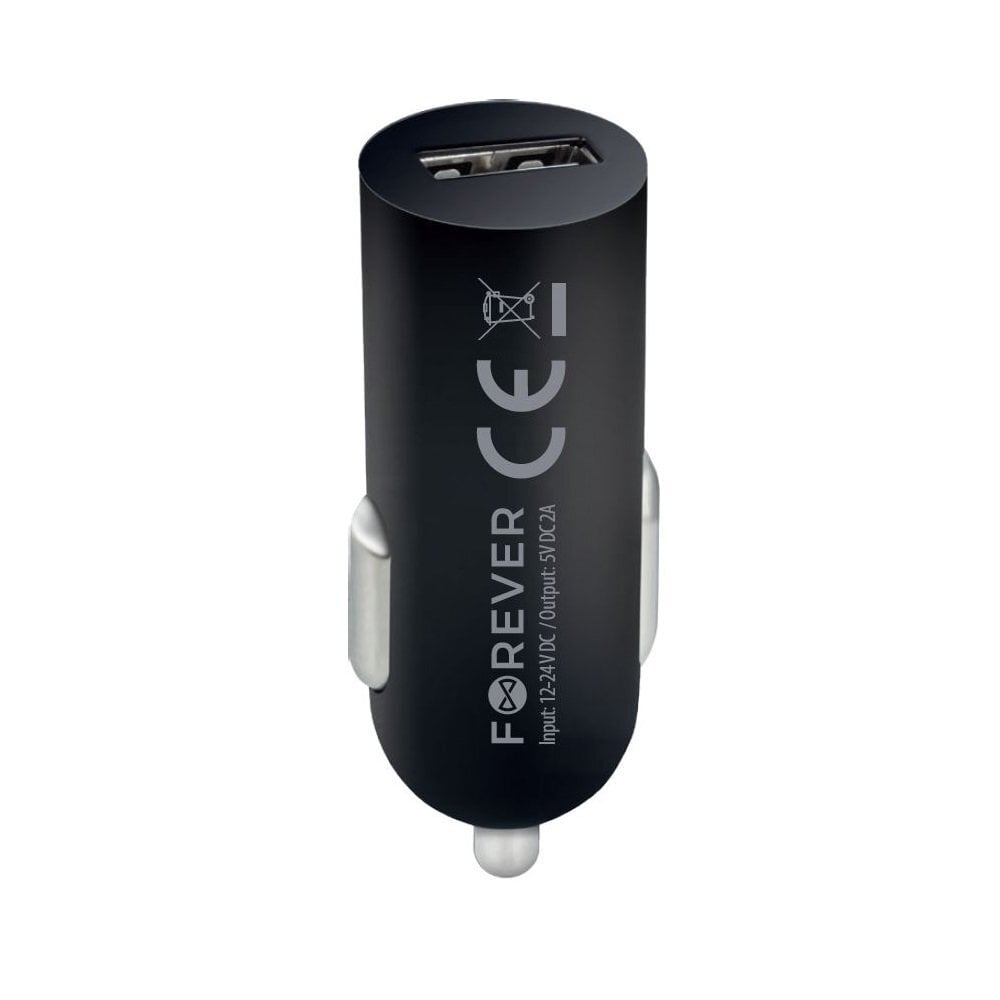 Forever M02 car charger 1x USB 2A black + microUSB cable cena un informācija | Lādētāji un adapteri | 220.lv
