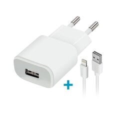 Forever TC-01 charger 1x USB 1A white + Lightning cable cena un informācija | Lādētāji un adapteri | 220.lv