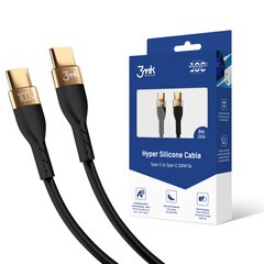 3mk Hyper USB-C uz USB-C kabelis 5A | 100W 2m melns цена и информация | Кабели для телефонов | 220.lv