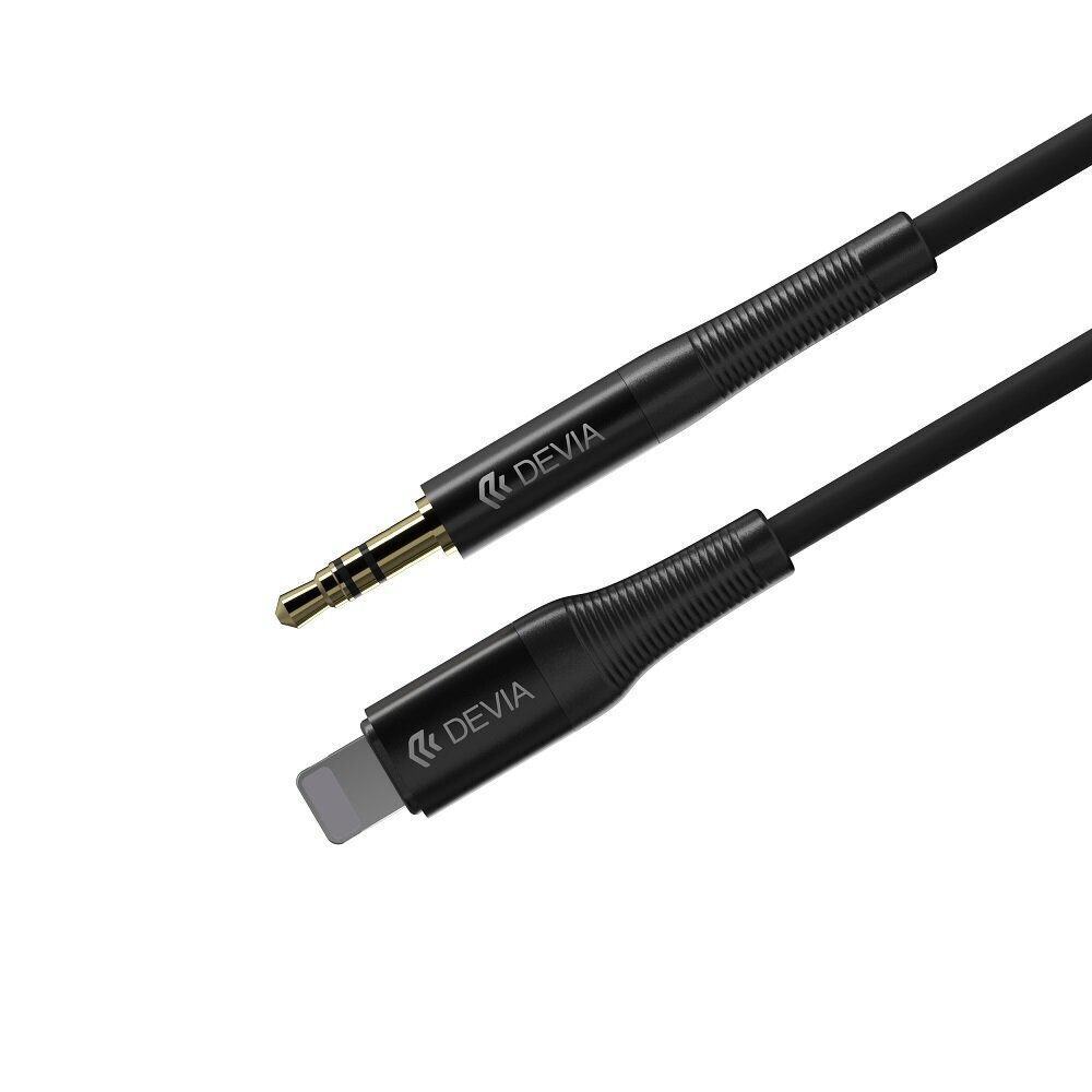 Devia cable Ipure audio jack 3,5 mm - Lightning 1m black cena un informācija | Savienotājkabeļi | 220.lv