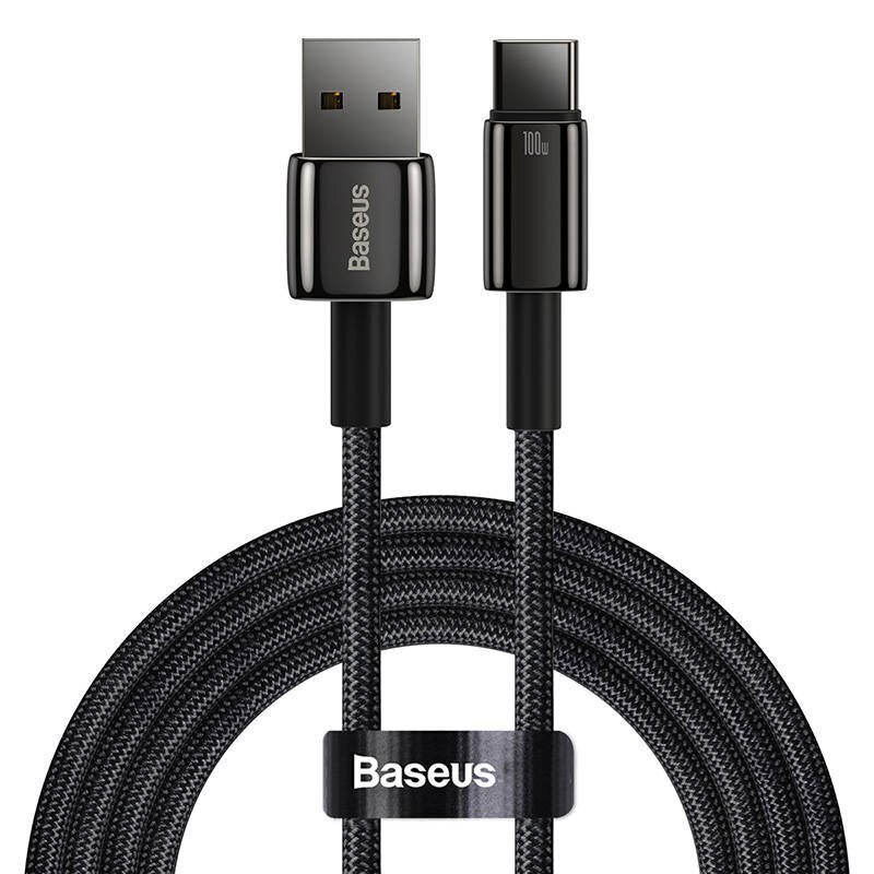 Baseus Tungsten Gold Cable USB to USB-C, 100W, 2m (black) цена и информация | Savienotājkabeļi | 220.lv