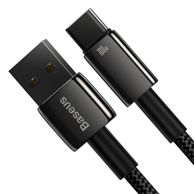 Baseus Tungsten Gold Cable USB to USB-C, 100W, 2m (black) cena un informācija | Savienotājkabeļi | 220.lv