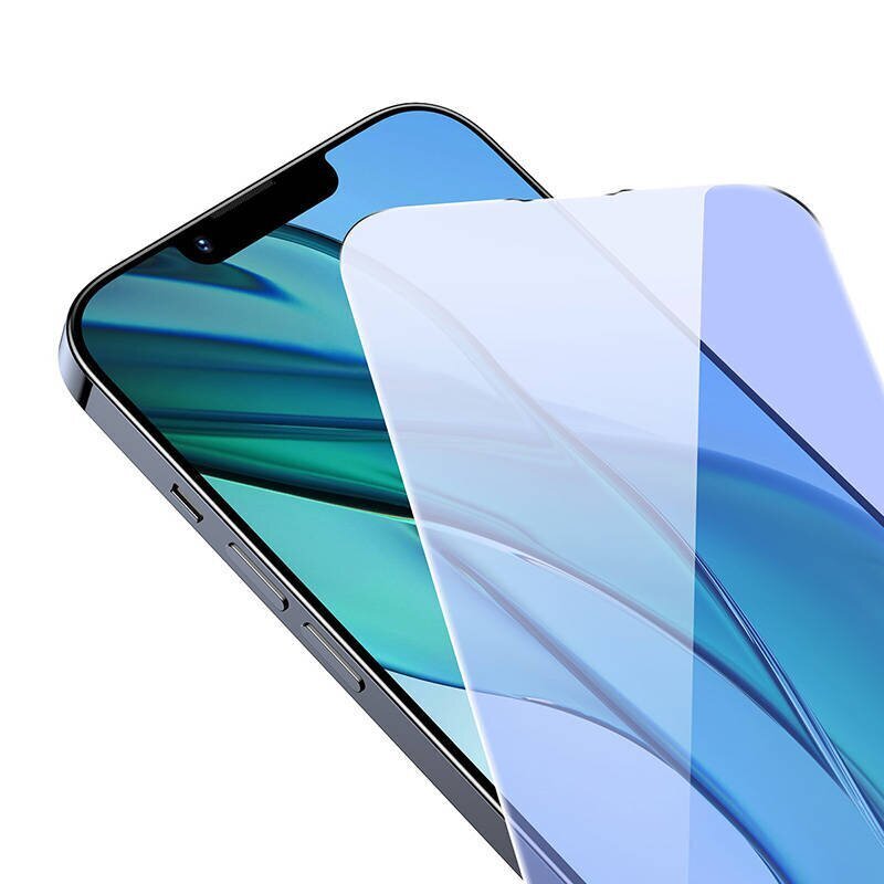 Baseus Tempered Glass Anti-blue light 0.3mm for iPhone 14|13|13 Pro (2pcs) cena un informācija | Ekrāna aizsargstikli | 220.lv