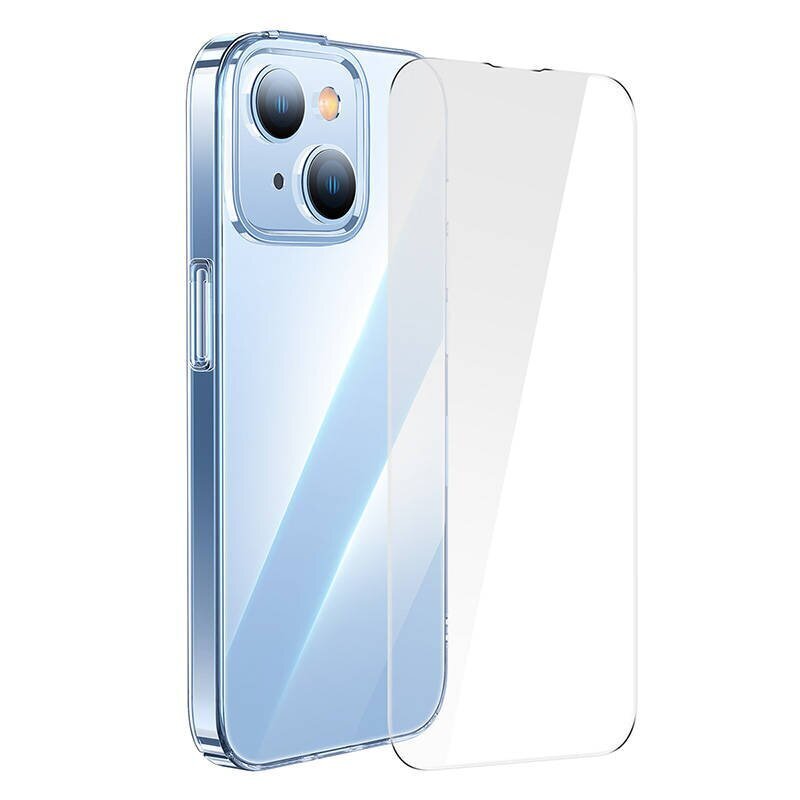 Baseus Crystal Transparent Case and Tempered Glass set for iPhone 14 цена и информация | Ekrāna aizsargstikli | 220.lv