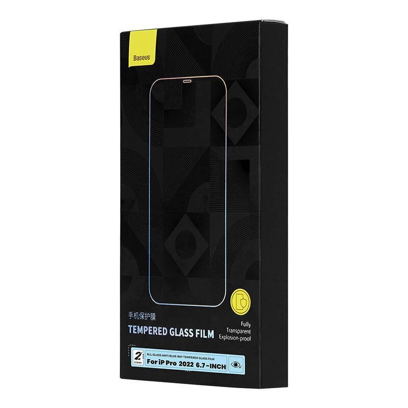 Baseus Tempered Glass Anti-blue light 0.3mm for iPhone 14 Pro Max (2pcs) cena un informācija | Ekrāna aizsargstikli | 220.lv