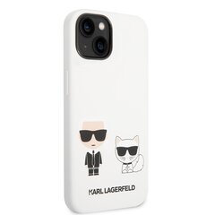 Karl Lagerfeld and Choupette Liquid Silicone Case for iPhone 14 White цена и информация | Чехлы для телефонов | 220.lv