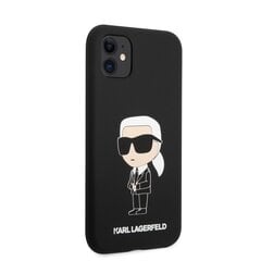 Karl Lagerfeld Liquid Silicone Ikonik NFT Case for iPhone 11 Black cena un informācija | Telefonu vāciņi, maciņi | 220.lv