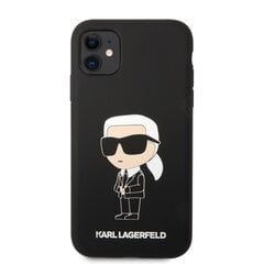 Karl Lagerfeld Liquid Silicone Ikonik NFT Case for iPhone 11 Black цена и информация | Чехлы для телефонов | 220.lv