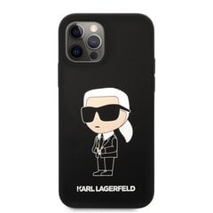 Karl Lagerfeld Liquid Silicone Ikonik NFT Case for iPhone 12|12 Pro Black cena un informācija | Telefonu vāciņi, maciņi | 220.lv