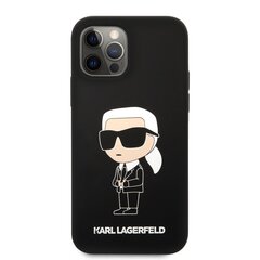 Karl Lagerfeld Liquid Silicone Ikonik NFT Case for iPhone 12|12 Pro Black цена и информация | Чехлы для телефонов | 220.lv