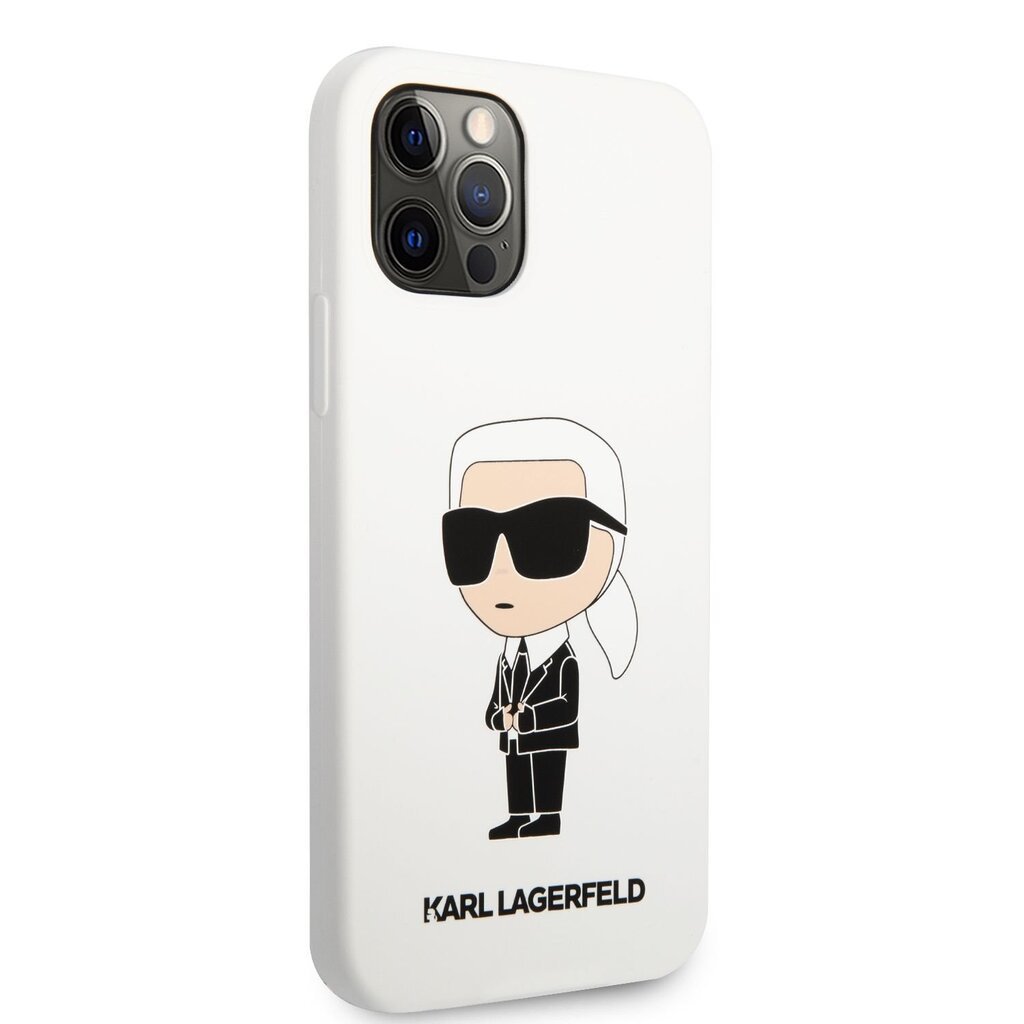 Karl Lagerfeld Liquid Silicone Ikonik NFT Case for iPhone 12|12 Pro White  цена | 220.lv