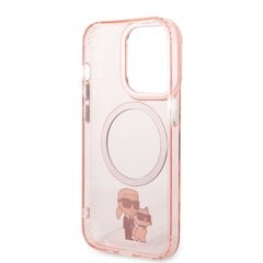 Karl Lagerfeld MagSafe Compatible Case IML Karl and Choupette NFT for iPhone 14 Pro Max Pink cena un informācija | Telefonu vāciņi, maciņi | 220.lv