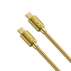 XO cable NB-Q217B PD USB-C - USB-C 1,0m 60W gold cena un informācija | Savienotājkabeļi | 220.lv