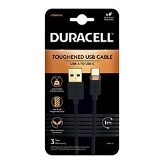 Duracell USB cable for USB-C 2.0 1m (Black) cena un informācija | Savienotājkabeļi | 220.lv