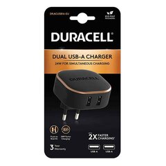 Duracell Wall Charger 2xUSB 2.4A 24 Вт (black) цена и информация | Зарядные устройства для телефонов | 220.lv