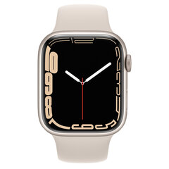 Apple Watch Series 7 45mm Aluminium GPS Starlight (atjaunots, stāvoklis A) cena un informācija | Viedpulksteņi (smartwatch) | 220.lv