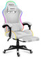 Auduma spēļu krēsls Huzaro Force 4.7 RGB balts cena un informācija | Biroja krēsli | 220.lv