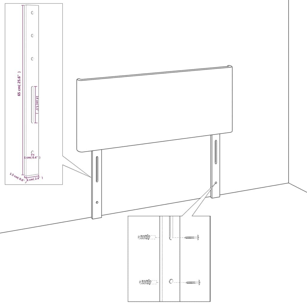 Galvgalis, melns, 100x5x78/88cm, audums cena un informācija | Gultas | 220.lv