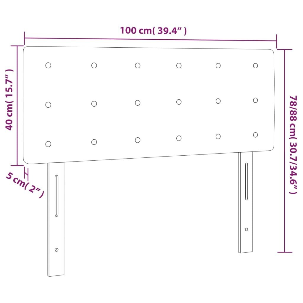 Galvgalis, melns, 100x5x78/88cm, audums cena un informācija | Gultas | 220.lv