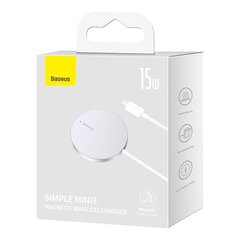 Baseus Simple Mini3 Magnetic Wireless Charger 15W (Silver) cena un informācija | Lādētāji un adapteri | 220.lv