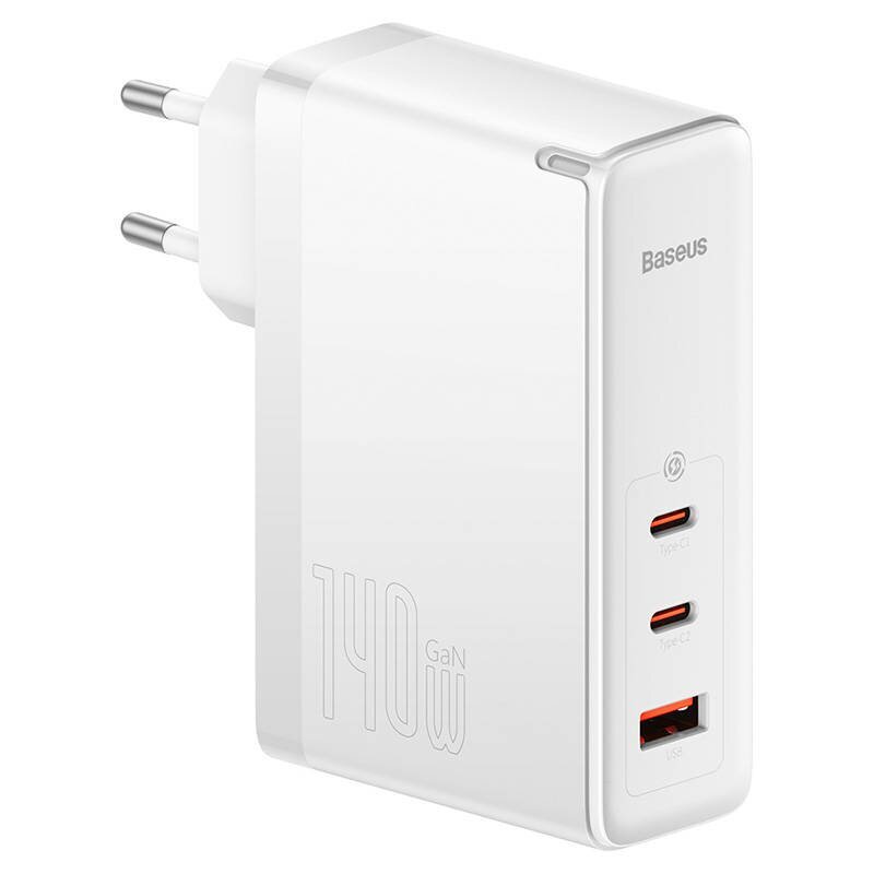 Baseus GaN5 Pro wall charger 2xUSB-C + USB, 140W (white) cena un informācija | Lādētāji un adapteri | 220.lv