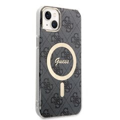 Guess 4G MagSafe Compatible Case + Wireless Charger for iPhone 14 Plus Black cena un informācija | Telefonu vāciņi, maciņi | 220.lv