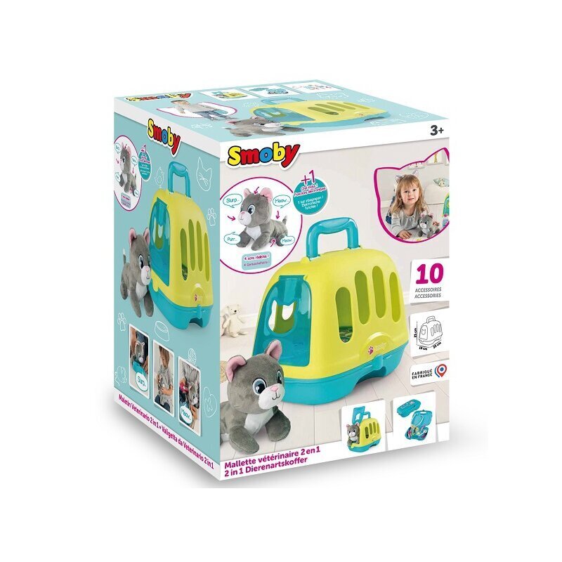 Kaķu pārnēsātājs bērniem ar vetārsta komplektu Smoby, iekļauts interaktīvs myoking kaķis cena un informācija | Rotaļlietas meitenēm | 220.lv